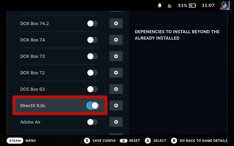 Toggle dependencies on