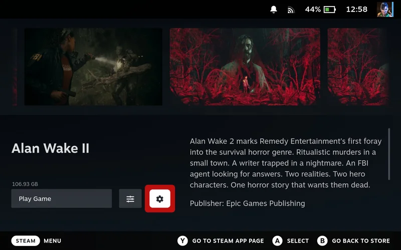 Click the settings cog icon