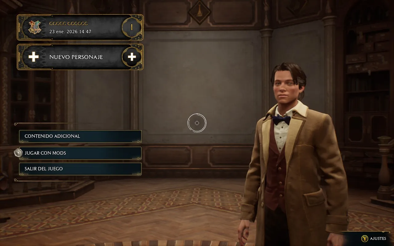 Hogwarts Legacy menu in Spanish