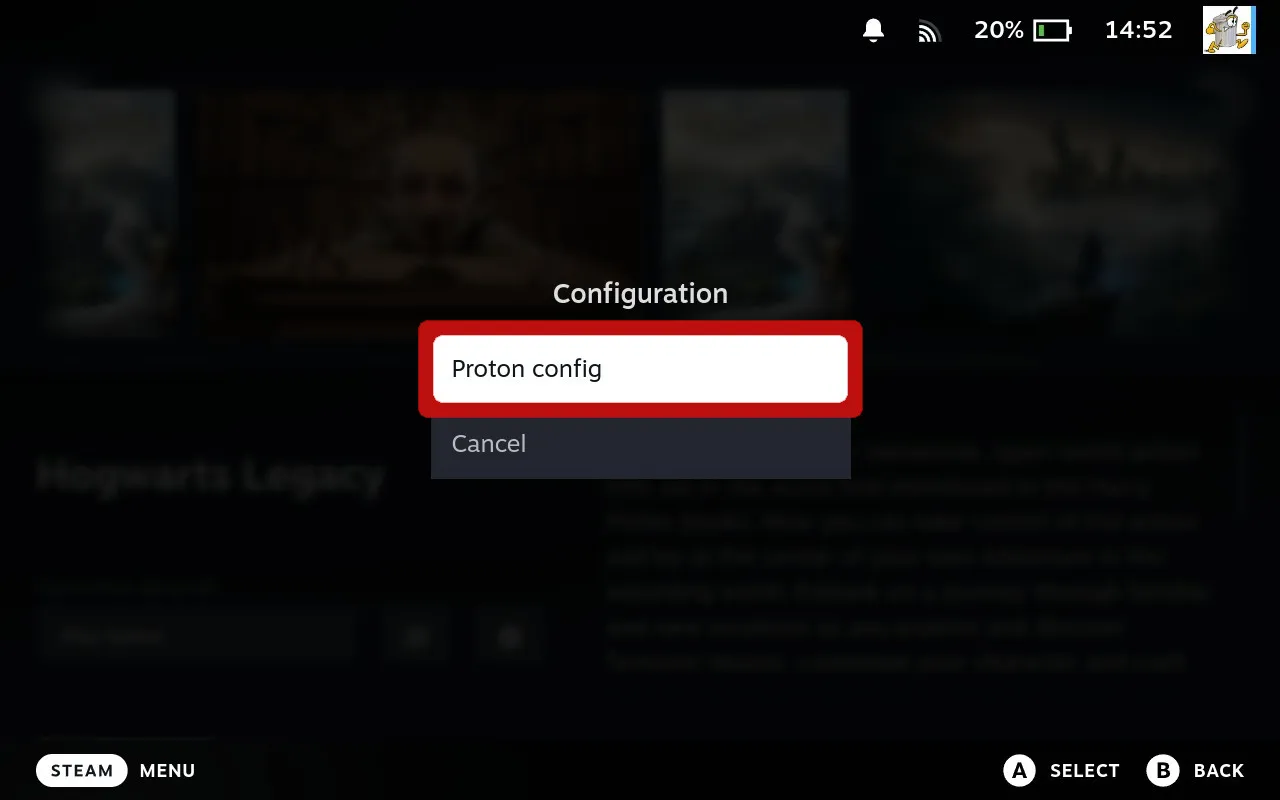 Select Proton from settings