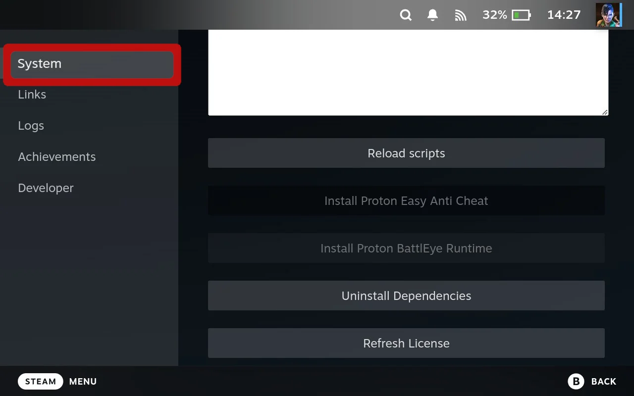 Junk Store 2.0 Dependencies menu