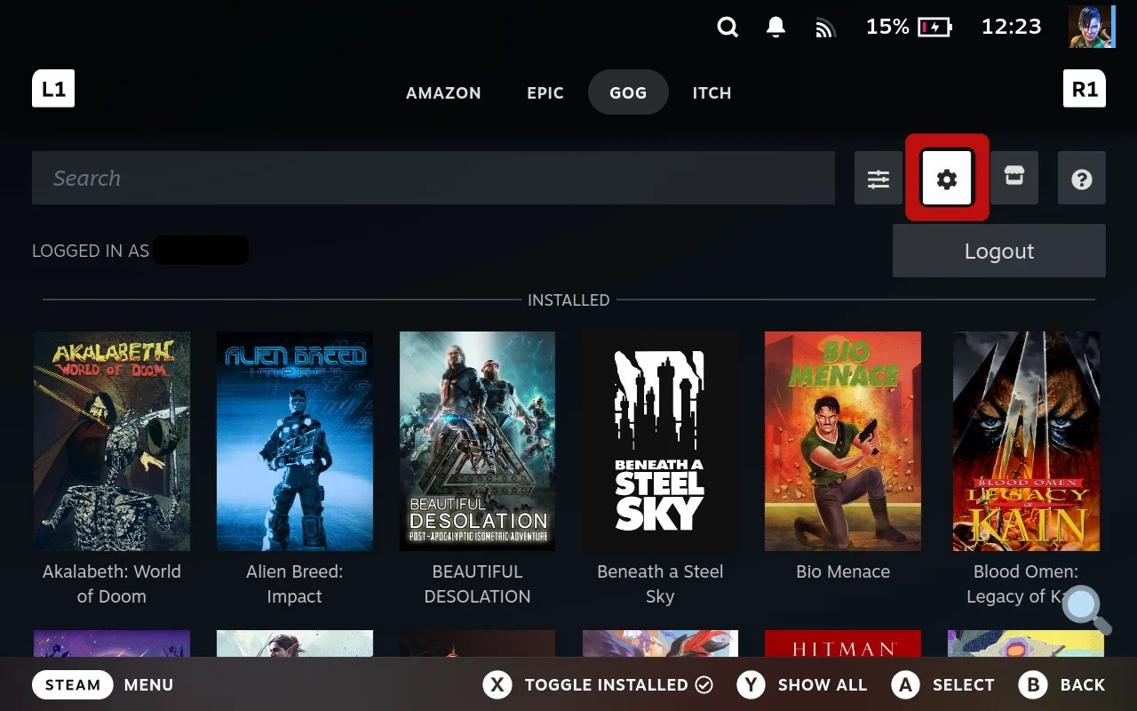 Installation settings tab