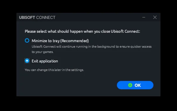 Minimise Uplay Screen